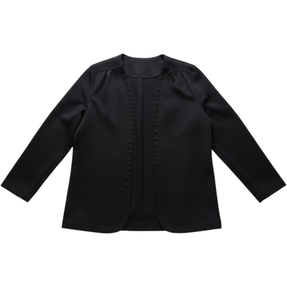Vintage Graff Californiawear Womens Black Open Front Blazer Jacket Made in USA